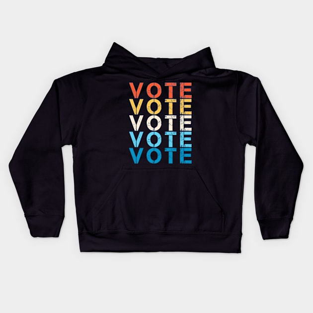 Politics Vote Retro Vintage Distressed Grunge Political Kids Hoodie by Inspire Enclave